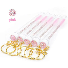 Tube Eyelash Brush With Gold Keychain Glitter