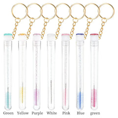 Tube Eyelash Brush With Gold Keychain Glitter