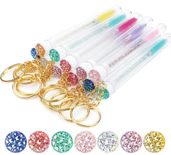 Tube Eyelash Brush With Gold Keychain Glitter